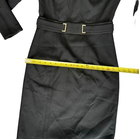 BOSS Hugo Boss Designer Little Black Dress Classic Midi Stretchy Size Medium 6/8 - Picture 6 of 11